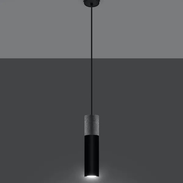 Sollux SL.0650 - Lustr BORGIO 1xGU10/40W/230V beton/metal negru