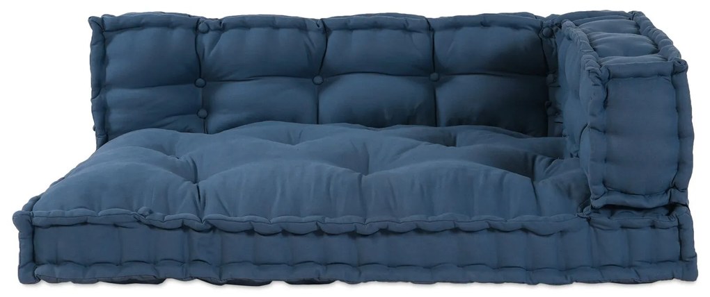 vidaXL Perna pentru canapea pe palet 3 pcs Indigo țesătură