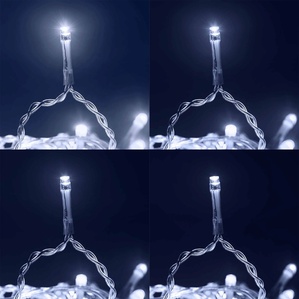 Șir luminos de Crăciun CECIL, 10m, alb rece Monzana