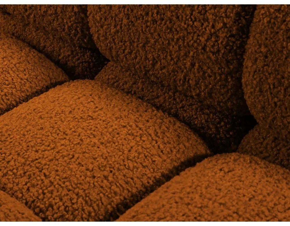 Modul pentru canapea modulară portocaliu cu tapițerie din țesătură bouclé (cu colț pe partea dreaptă) Bellis – Micadoni Home