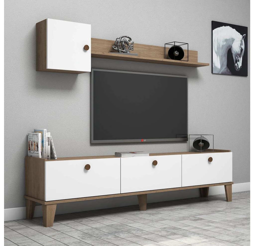 Mobilier living Summer (stejar + alb). 1088301
