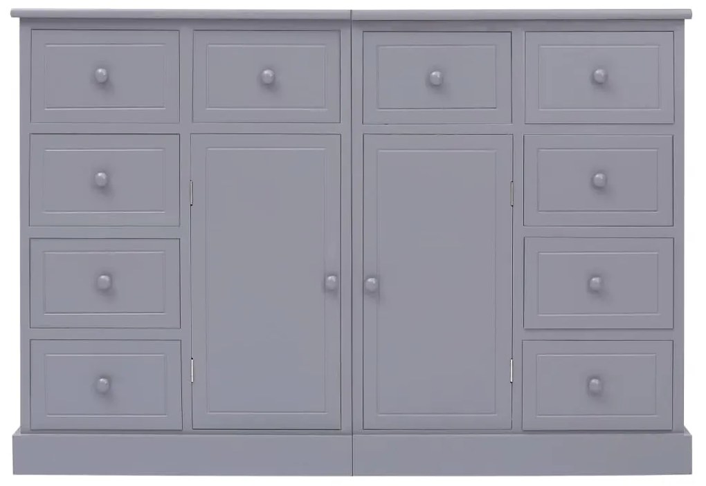 284176 vidaXL Dulap cu 10 sertare, gri, 113x30x79 cm, lemn