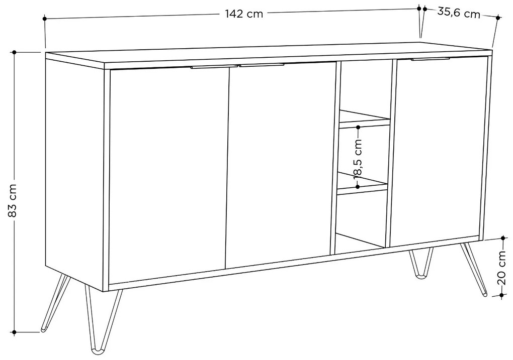 Dulap Chiara (stejar + antracit). 1067303