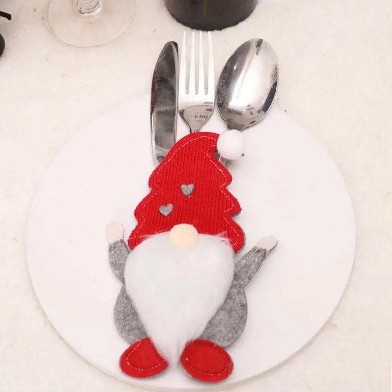 Suport pentru tacamuri SANTA GNOME rosu, 1 buc.