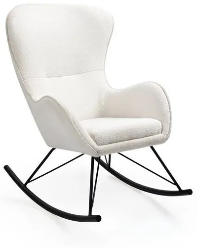 Fotoliu tip balansoar Liberto 3 alb/negru - H106 cm