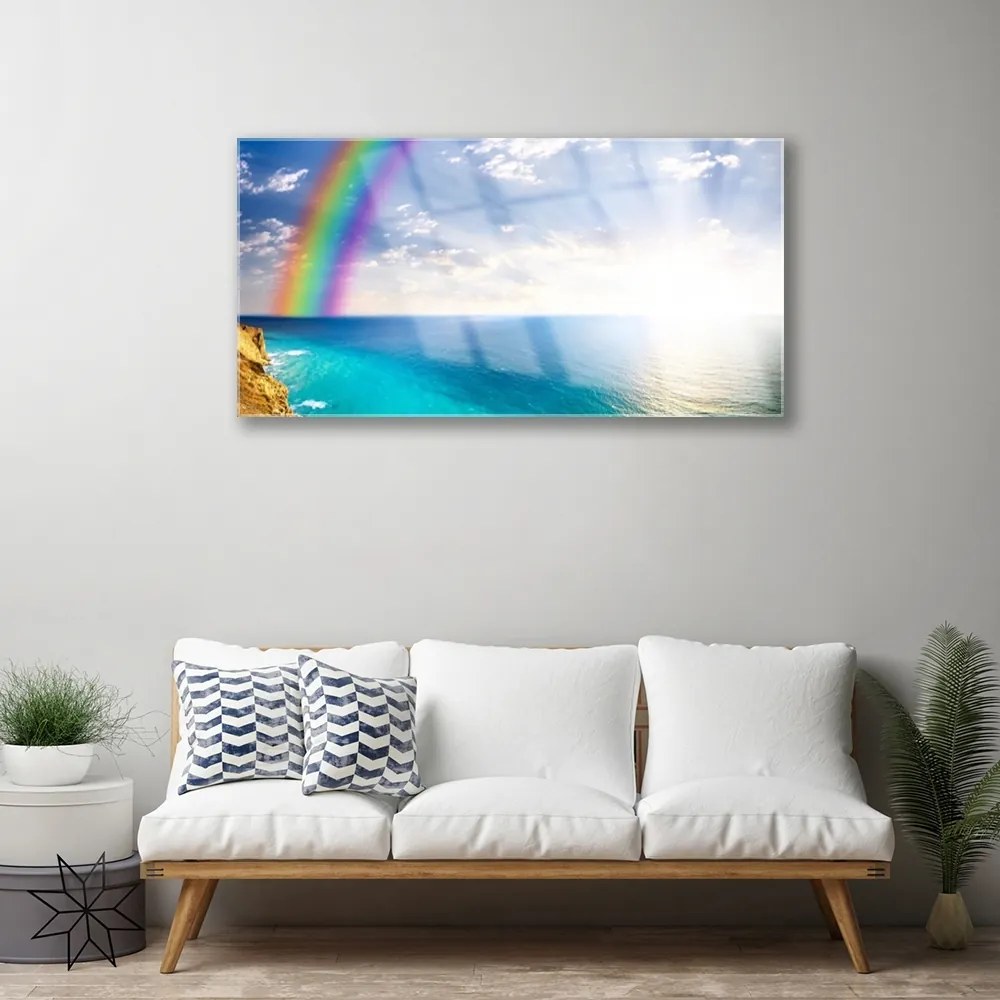 Tablouri acrilice Rainbow Sun Sea Peisaj Multi