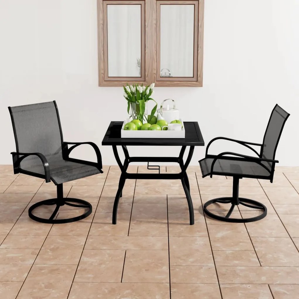 3060281 vidaXL Set mobilier de grădină, 3 piese, textilenă și oțel