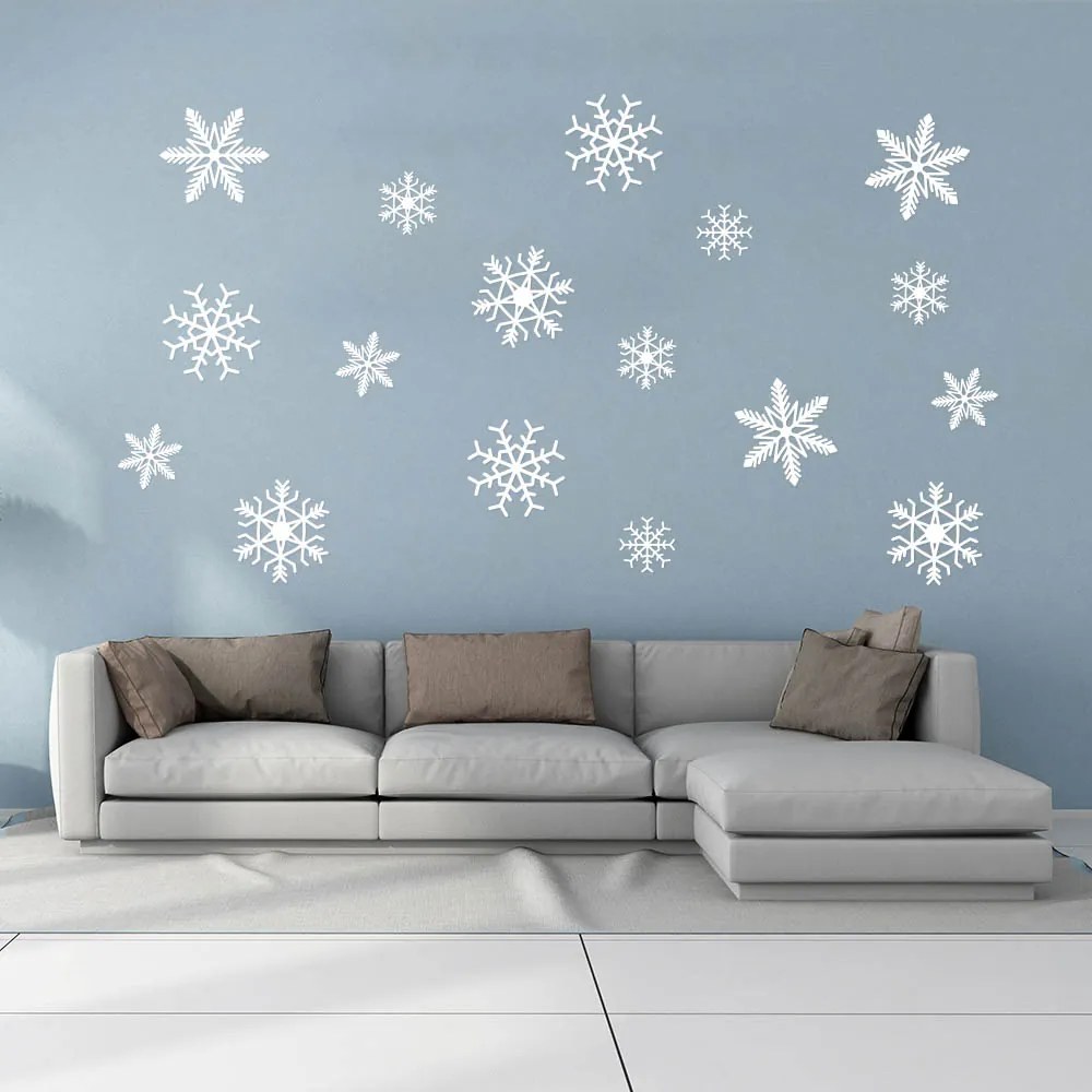 GLIX Snowflakes - autocolant de perete Alb 50 x 35 cm