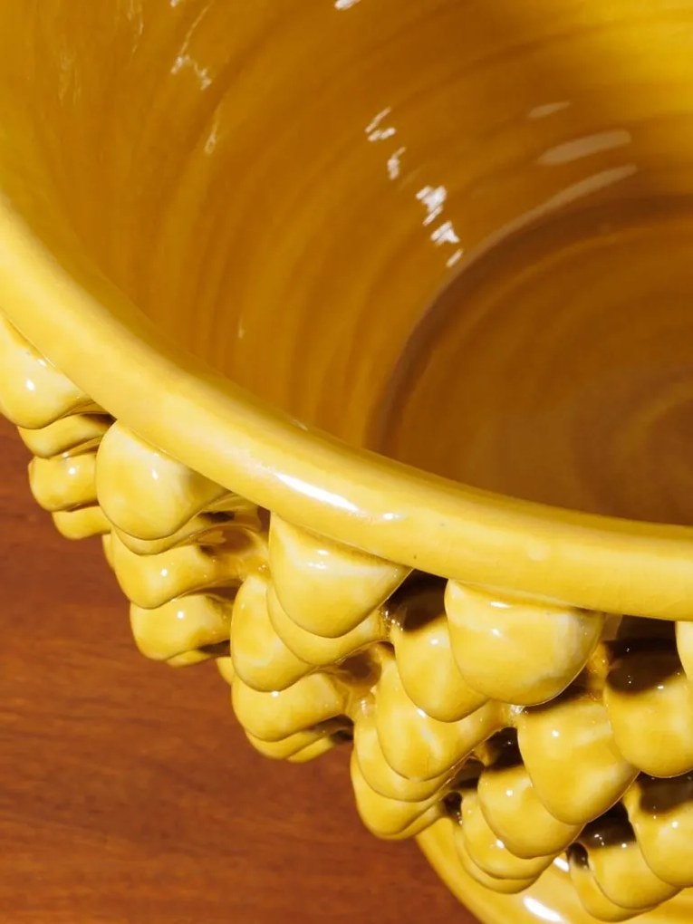 Bol decorativ cu picior din ceramica D33cm Macedonia