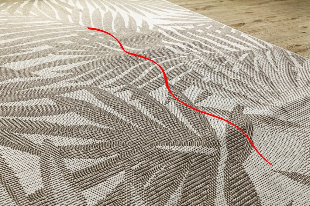 Covor sisal Floorlux 20504 Frunze şampanie si gri Junglă - SECUNDAR-COTATI PRODUSUL