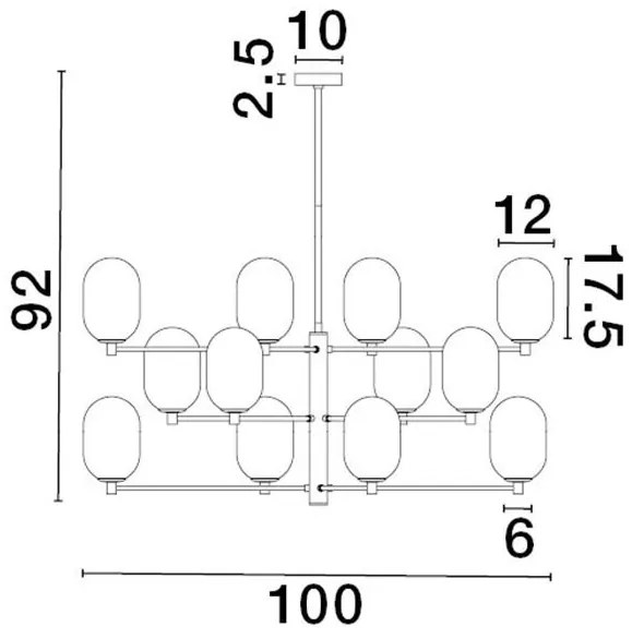 Lustra moderna design deosebit cu 12 de surse de lumina BALOR