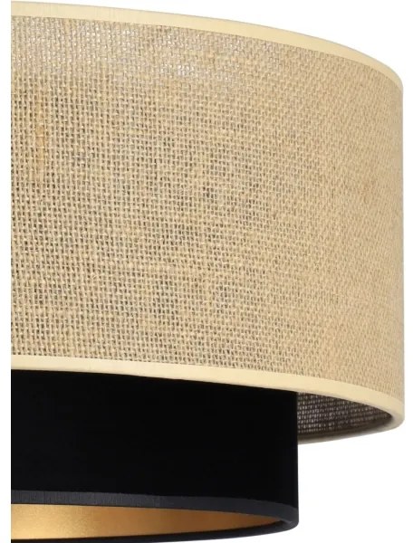 Plafonieră aplicată SARTA, 1xE27/60W/230V, Ø 45 cm, negru/jută