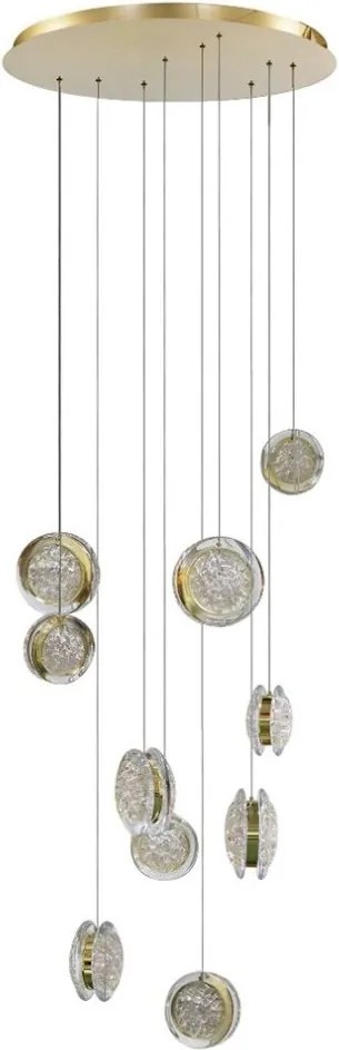 Lustra LED suspendata design decorativ EUFORIA 10 aurie 3-STEP DIMM