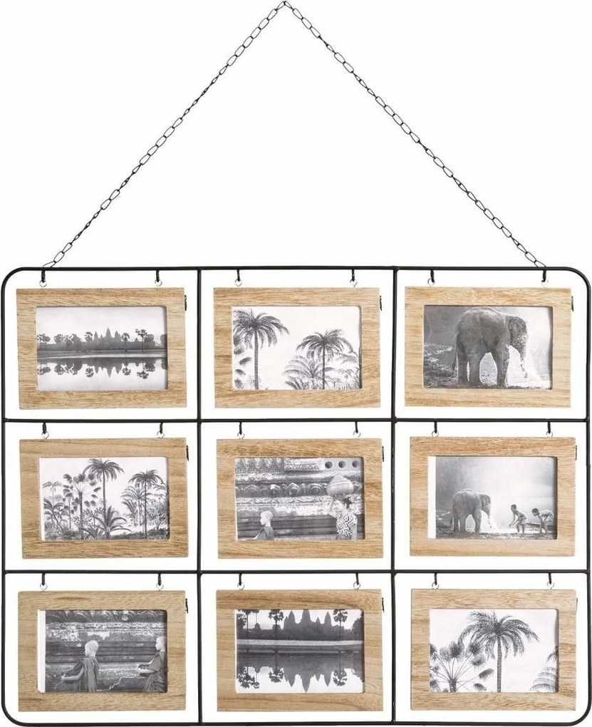 Rama foto cu două fețe, 18 fotografii, 64 x 50 cm.