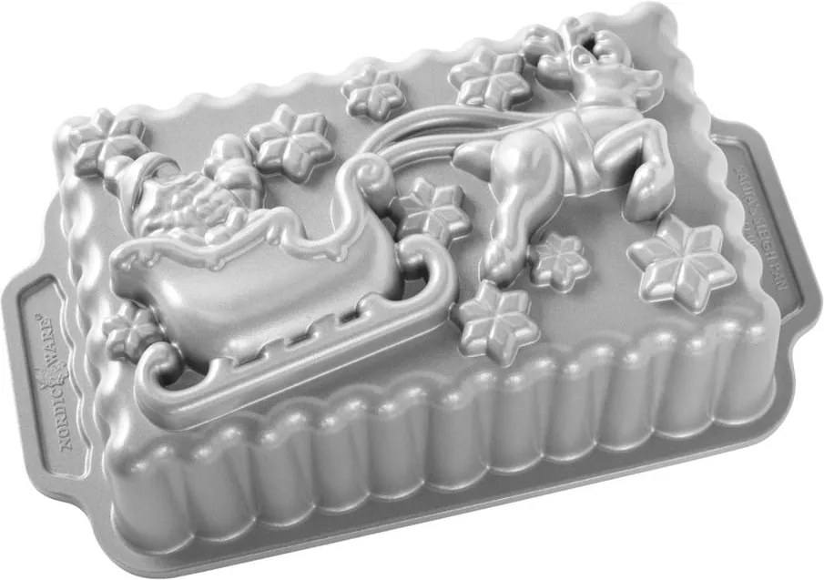 Formă pentru copt Nordic Ware Santa, 1,4 l, argintiu