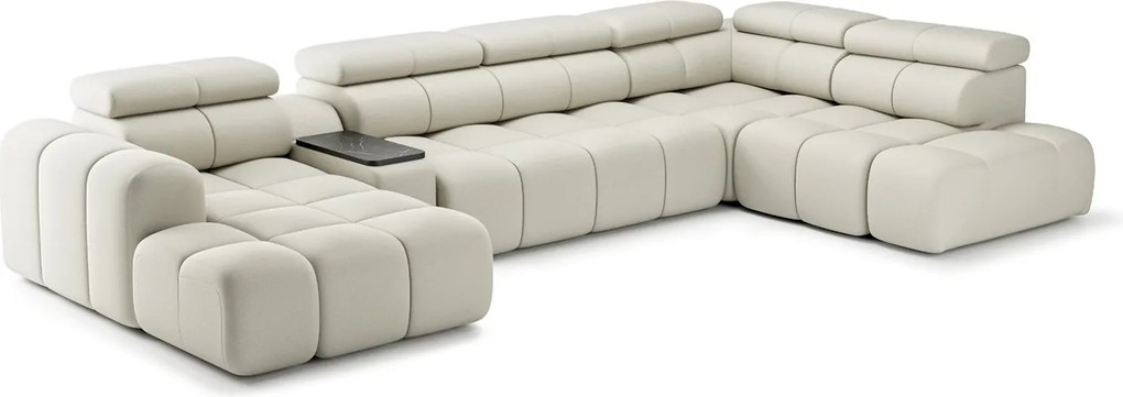 Colțar lemn masiv Bliss cu extensie electrică 398×113 cm