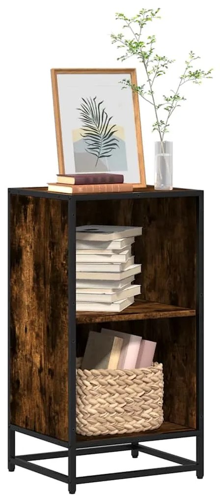vidaXL Bibliotecă, stejar fumuriu, 40x35x76 cm, lemn prelucrat