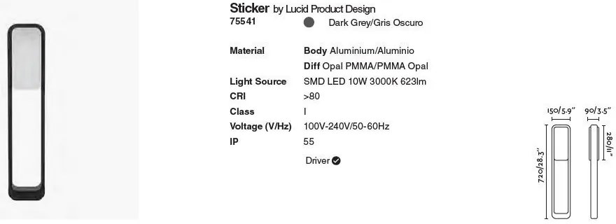 Stalp LED de iluminat exterior IP55 STICKER 75541