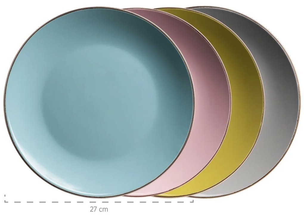 Set de masă Mäser Metallic RIM Pastel 16 buc.