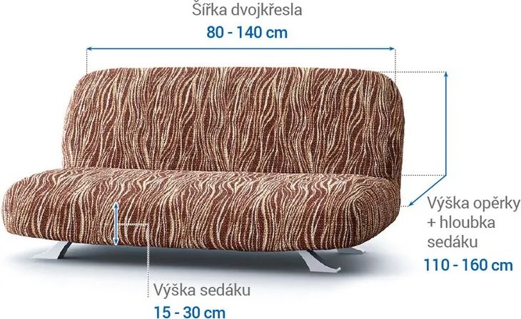 Gaico Huse bielastice UNIVERSO NOU dungi maro 2fotoliu cu manere de lemn (l. 80 -140 cm)