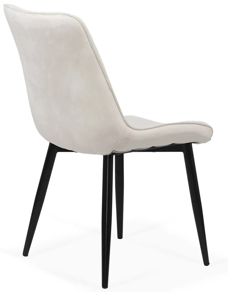 Scaun living cu tapițerie din catifea și picioare metalice BUC 206 crem