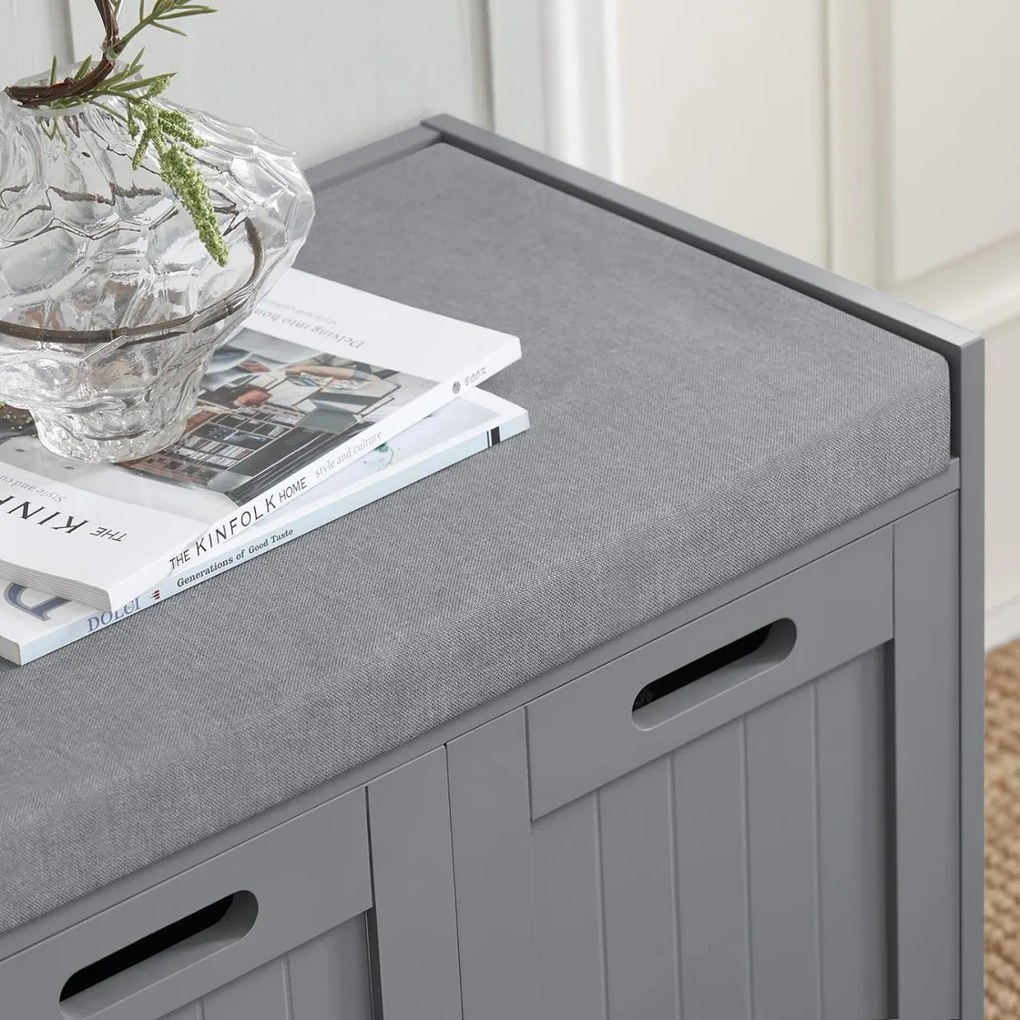 BAG12 - Bancuta 90 cm, bancheta, banca hol cu perna, pantofar, depozitare pantofi - Gri