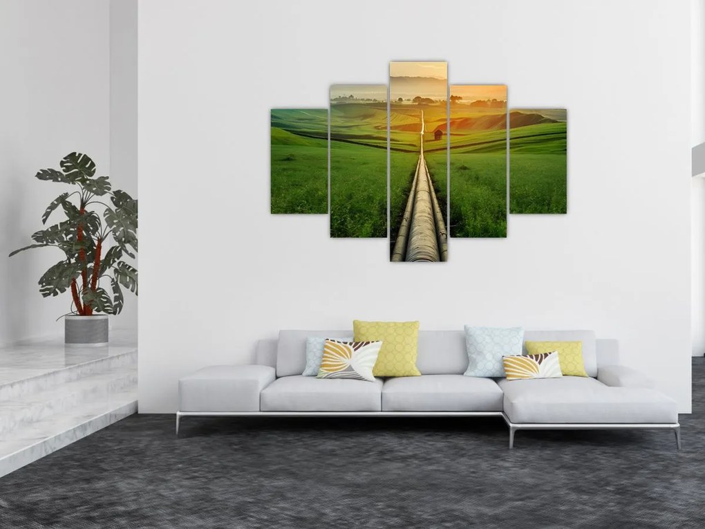 Tablou - Răsărit de soare peste vale (150x105 cm)