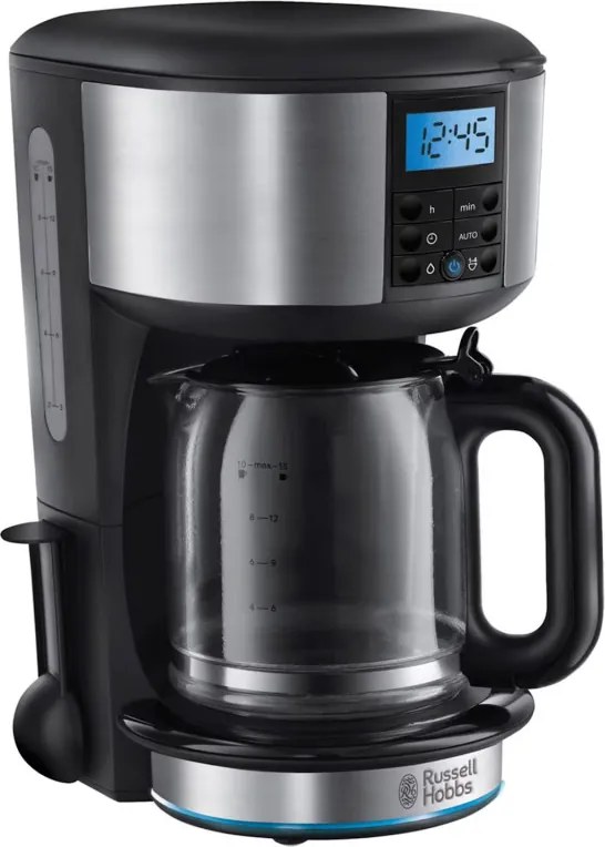 Cafetiera Buckingham Russell Hobbs 20680-56, 1000 W, 10 cesti, 1,25 l, Timer 24 h, Sistem anti-picurare, Negru/Argintiu