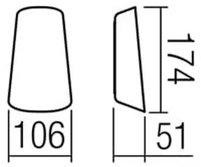 Redo 9536 - Aplică perete exterior LED TWILL 1xLED/11W/230V IP65