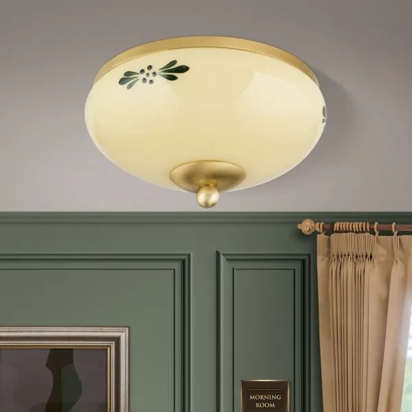 Plafonieră Orion DL 7-672 LANDHAUS 1xE27/60W/230V d. 21 cm alamă/bej