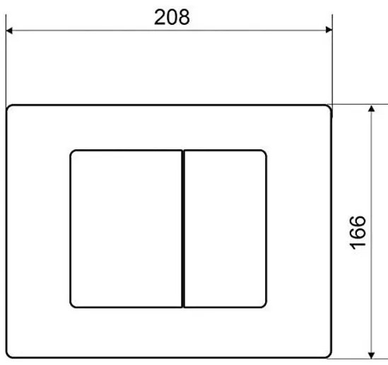 Clapeta de actionare  Wirquin Square, dual-flush, negru mat - 55722890