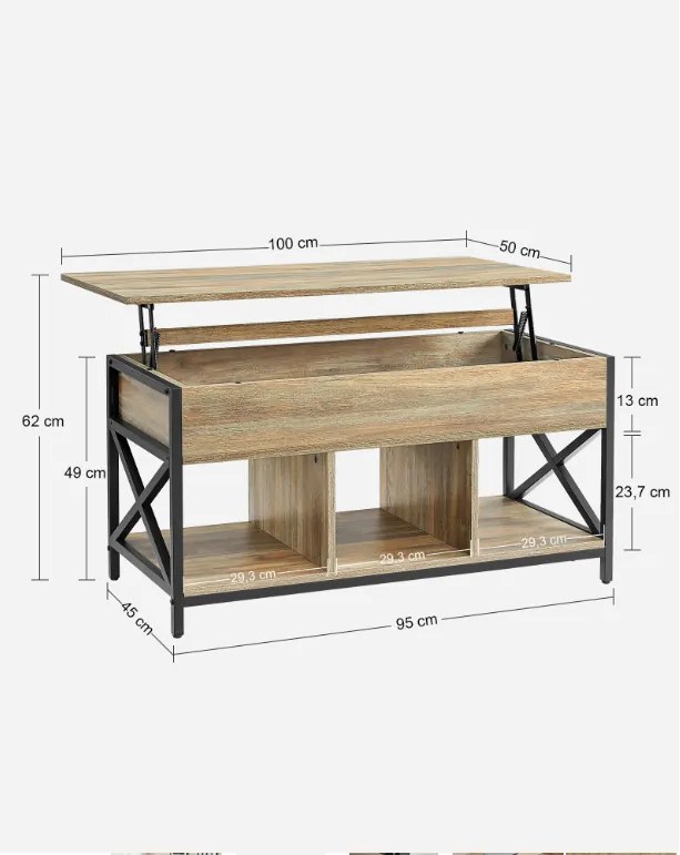 Masuta de cafea TAYLOR SONOMA cu blatul extensibil 100x50 cm