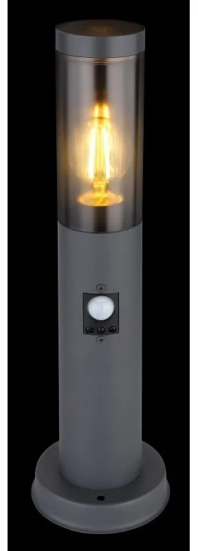 Stalp mic pentru iluminat exterior cu senzor de miscare design modern IP44 Boston antracit
