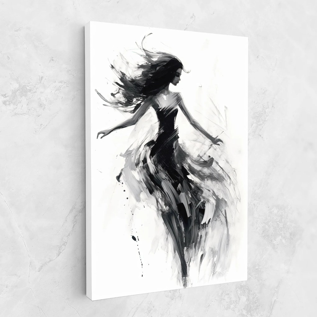 Tablou Canvas, 90x140cm, Dormitor si Living, Femei, Siluete, Black Ink Woman