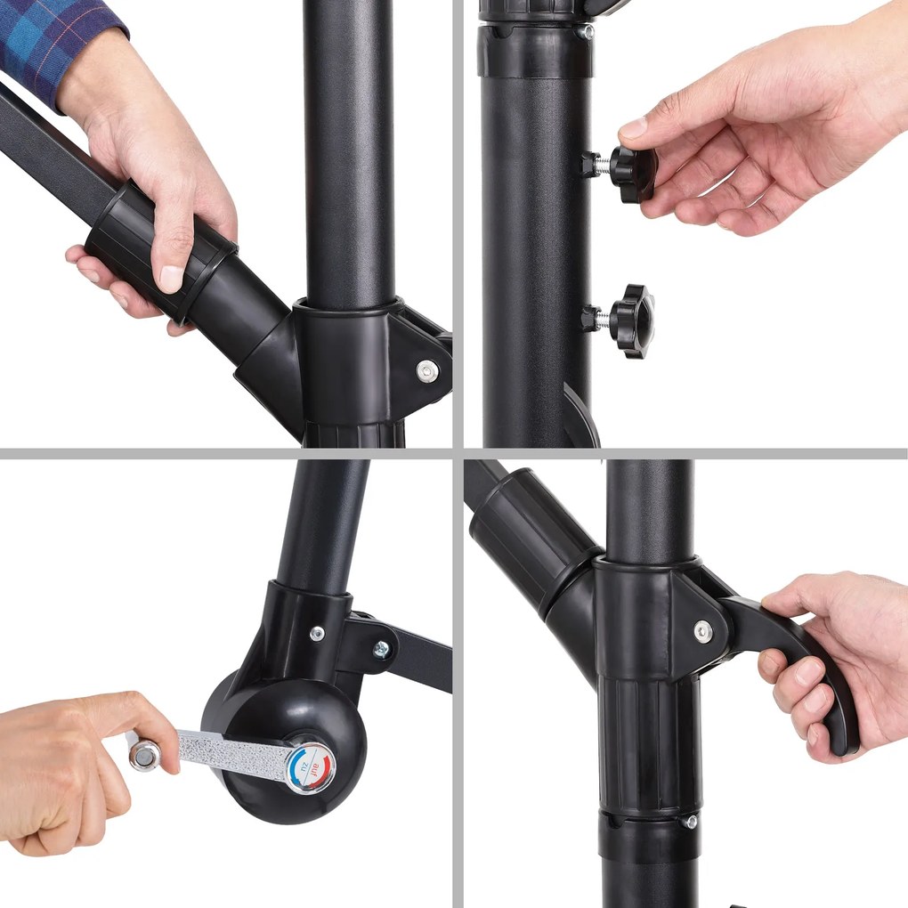 Deuba Umbrela de soare LED Mali Ø330 cm - antracit