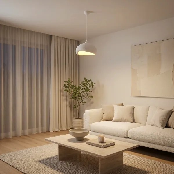 Brilagi - Lampă suspendată WABI SABI pe cablu, 1xE27/40W/230V, Ø 32 cm, albă
