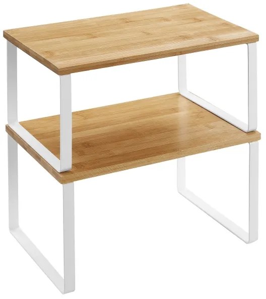 Set de 2 rafturi de depozitare MARGE, alb/maro