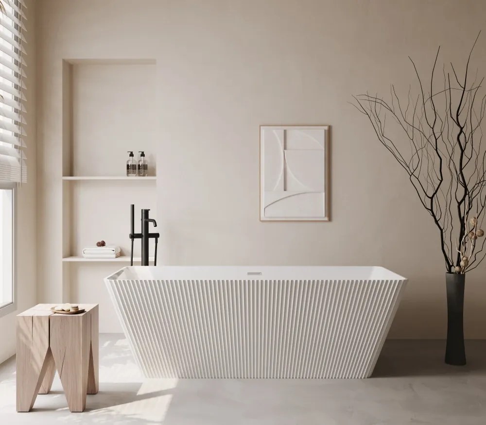 Cada acril freestanding, Alb lucios, 160x75x58 cm, 5038S