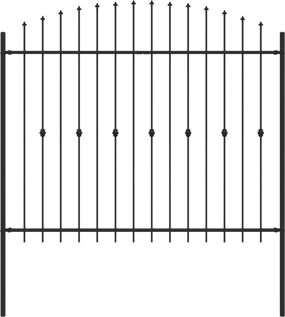 vidaXL Gard cu țărușe Negru 200 x 200 cm Oțel vopsit electrostatic