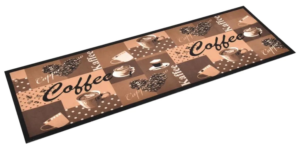 Covoras bucatarie, lavabil, maro, model cafea 60x300 cm coffee brown, 60 x 300 cm, 1