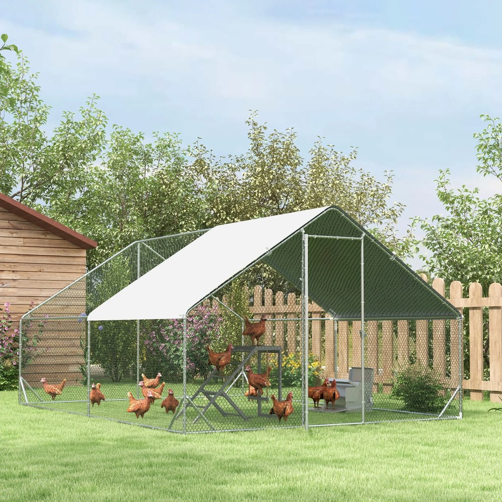 PawHut Bârna din lemn pentru găini, loc de joacă din lemn pentru găini cu leagăn, scară, platformă, 96 x 40 x 71 cm, gri | Aosom Romania