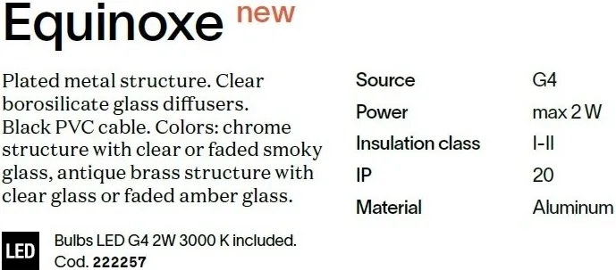 Lustra suspendata design modern EQUINOXE SP3 AMBRA SFUMATO