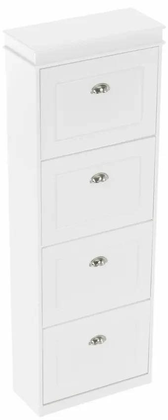 Pantofar din mdf , alb , 4 usi , suporturi duble