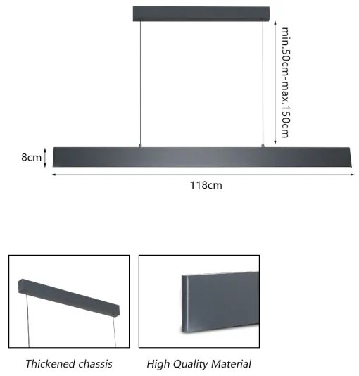 Lustră LED dimabilă pe cablu Brilagi SLIMLINE LED/40W/230V 3000-6000K antracit + telecomandă
