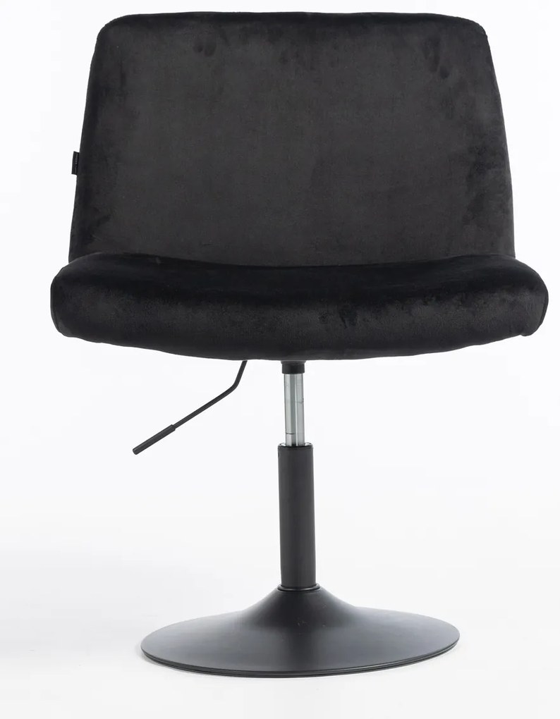 HR150N Scaun Neagră din Catifea cu Bază Neagră