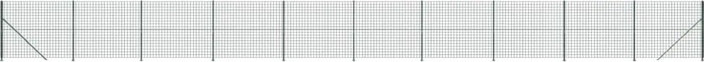 vidaXL Gard plasă de sârmă cu bordură, verde, 2,2x25 m