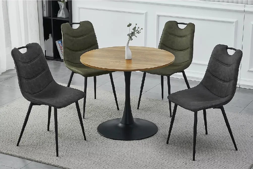 Masa de dining rotunda AMADEO II 90x90 cm, decor stejar