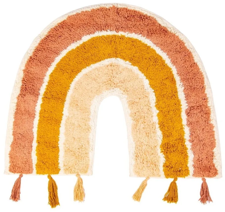 Covor din bumbac pentru copii Sass & Belle Earth Rainbow, 50 x 60 cm, portocaliu-roz