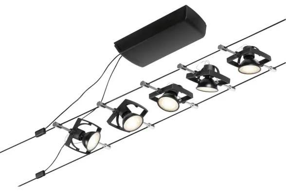 Paulmann 94434 - Set 5x GU5,3/10W spot MAC 230V negru