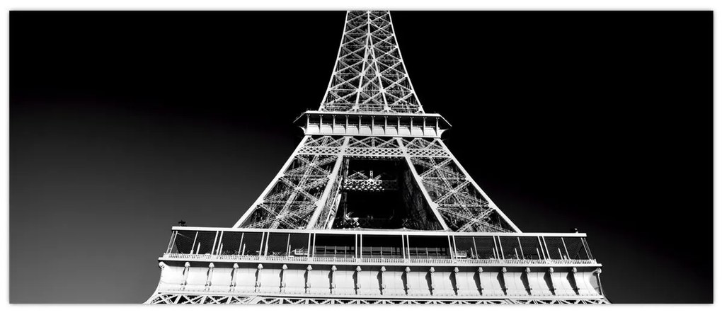 Tablou - Turnul Eiffel, alb-negru (120x50 cm)